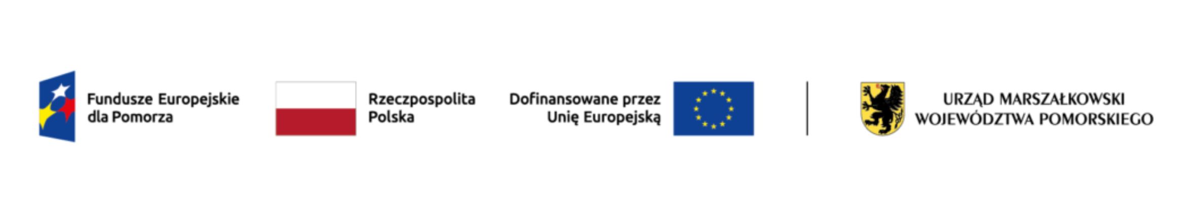 Zestaw logotypów Fundusze Europejskie dla Pomorza 2021-2027